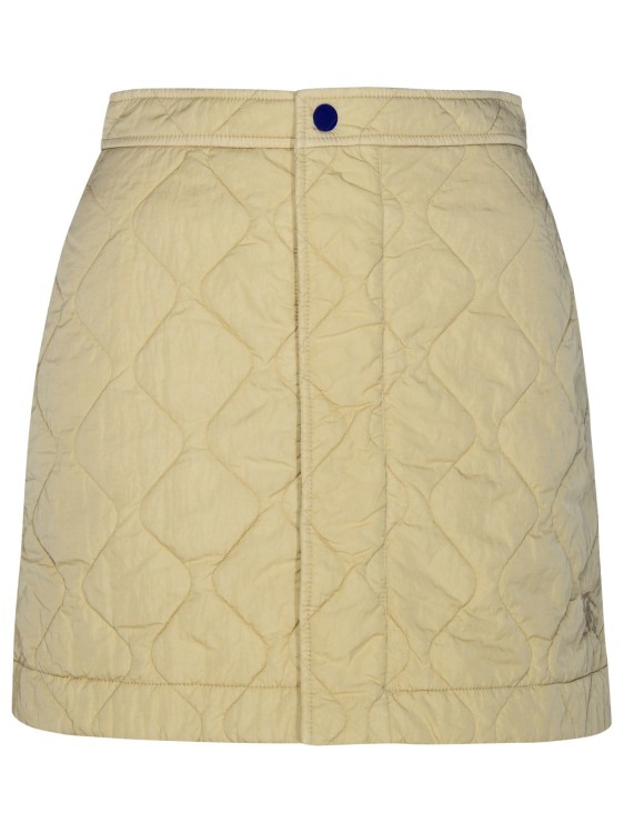 Shop Burberry Mini Skirt In Beige Nylon In Neutrals