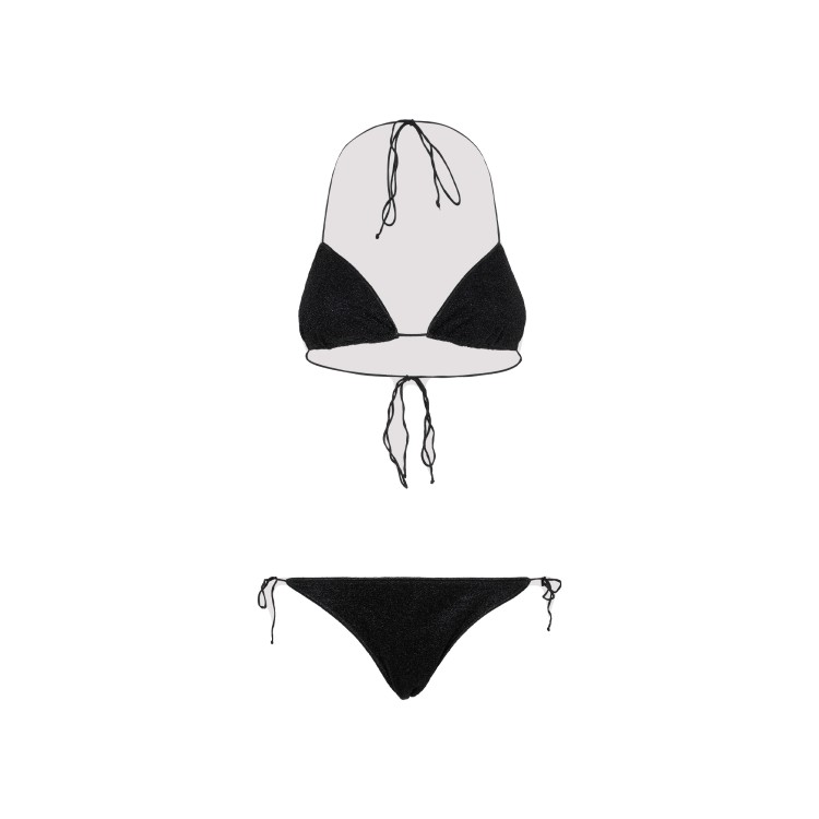 Oseree Lumiere Black Two Piece Bikini In White
