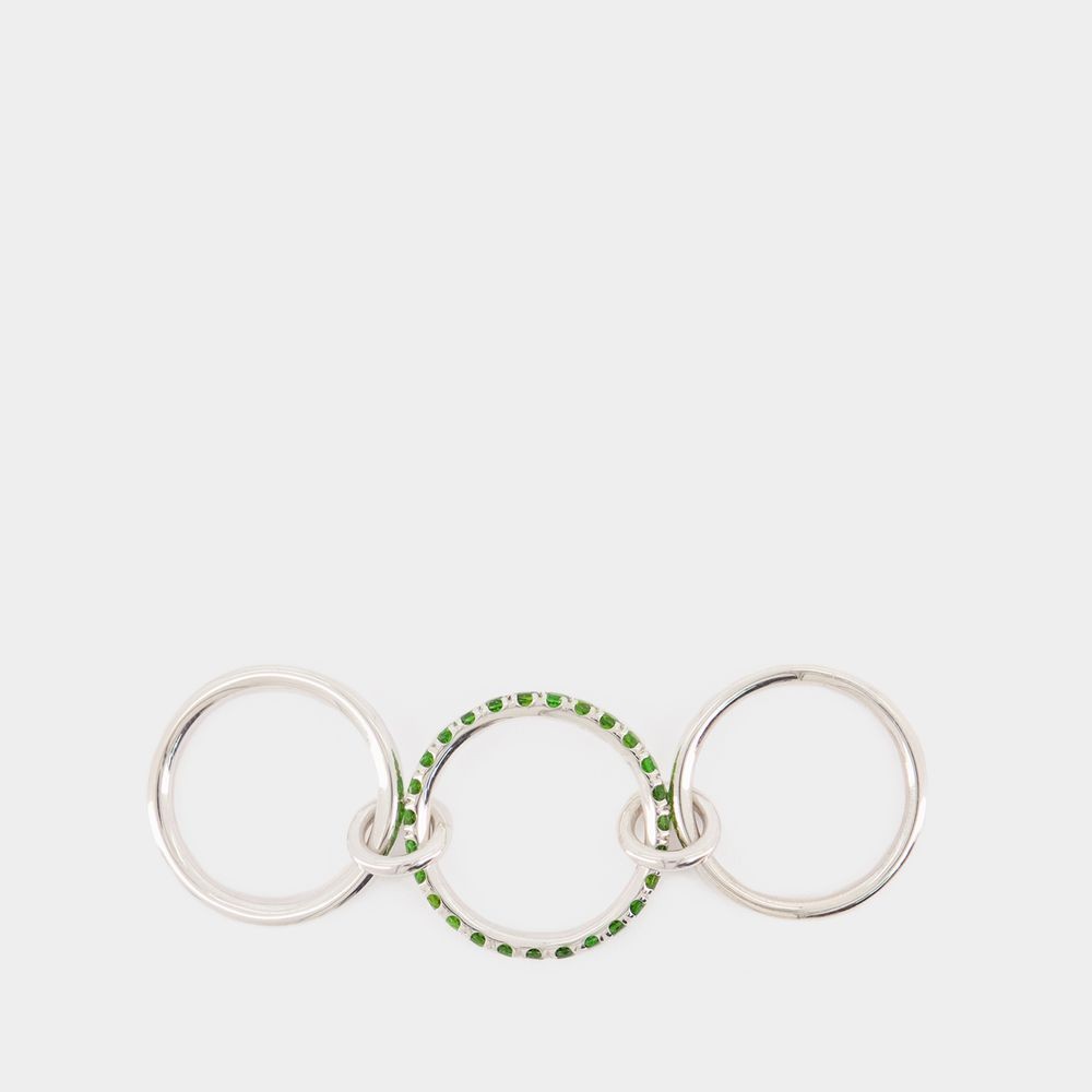 Spinelli Kilcollin Petunia Chrome Diopside Ring In Silver