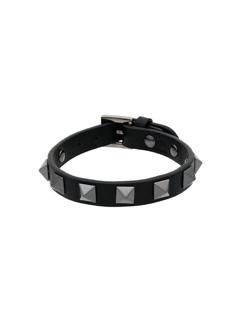 VALENTINO GARAVANI VALENTINO LEATHER STUDDED BRACELET (8X8MM)