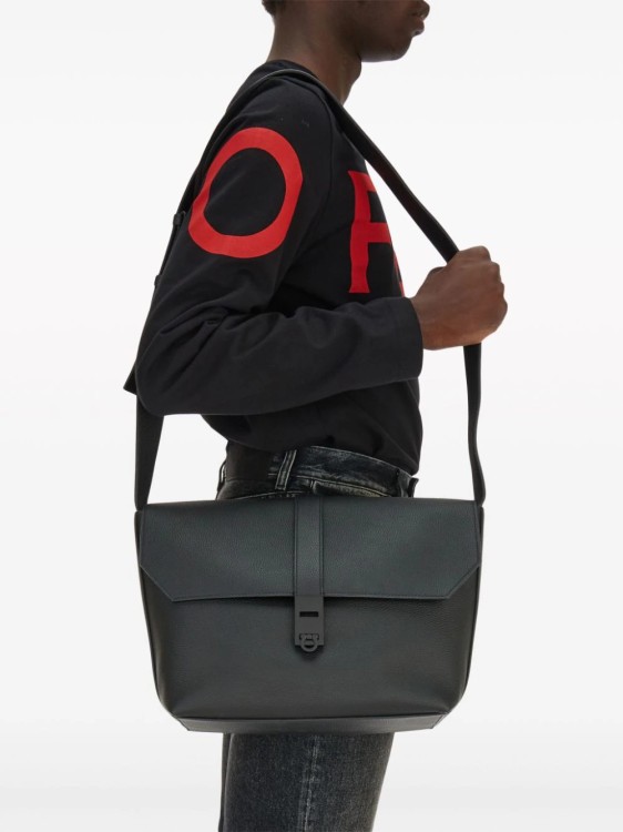 Shop Ferragamo Black Messenger Bag