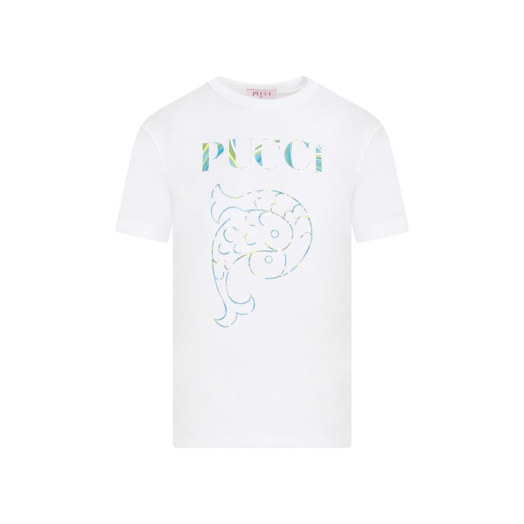 Shop Pucci White Cotton Logo T-shirt