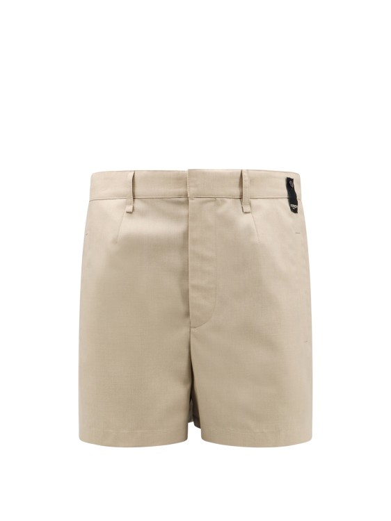 Fendi Wool Shorts With 'made In ' Label In Neutrals