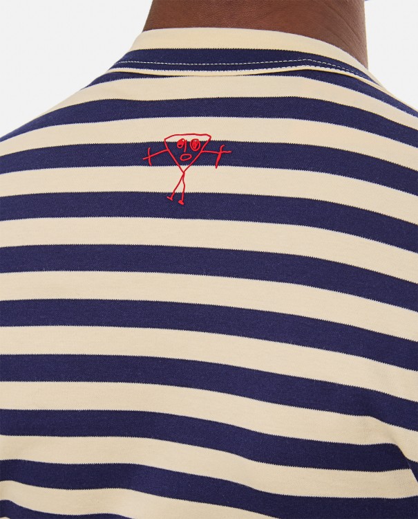 Shop Plan C Striped Long Sleeve T-shirt In Blue