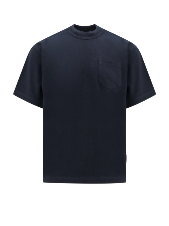 Shop Sacai Cotton T-shirt With Zip On The Bottom In Blue