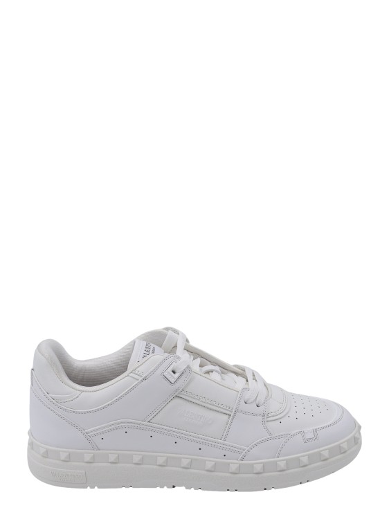 Valentino Garavani Low-top Leather Sneakers With Iconic Studs In White