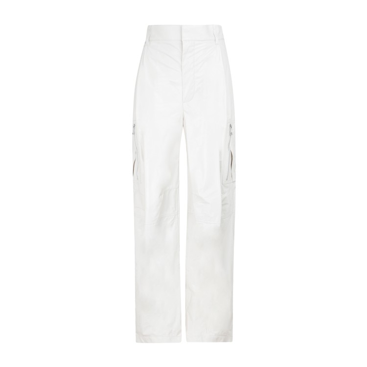 Bottega Veneta Popcorn White Leather Calf Pants In White