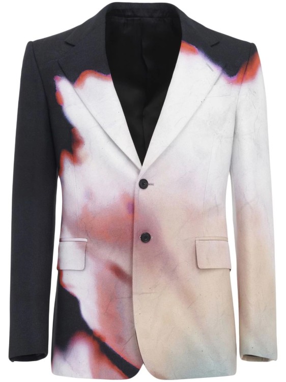 Shop Alexander Mcqueen Multicolored Solarized Flower Jacket In Grey