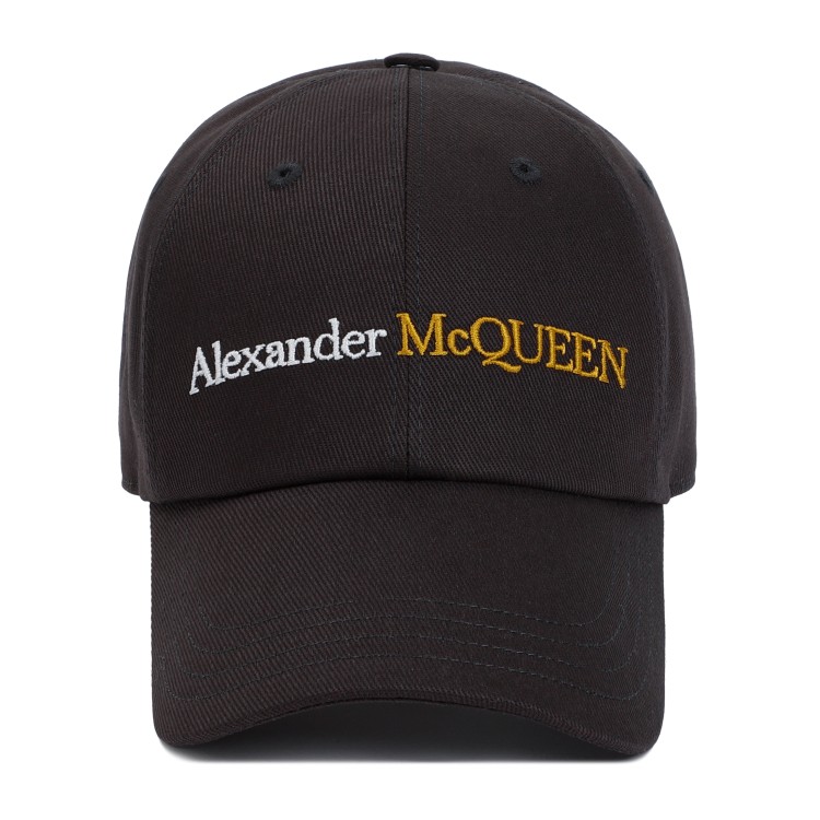 Shop Alexander Mcqueen Classic Logo Bicolor Black Gold Cotton Hat