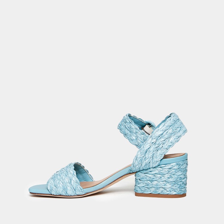Paloma Barceló Mariba Sandal In Light Blue Raffia In Blue