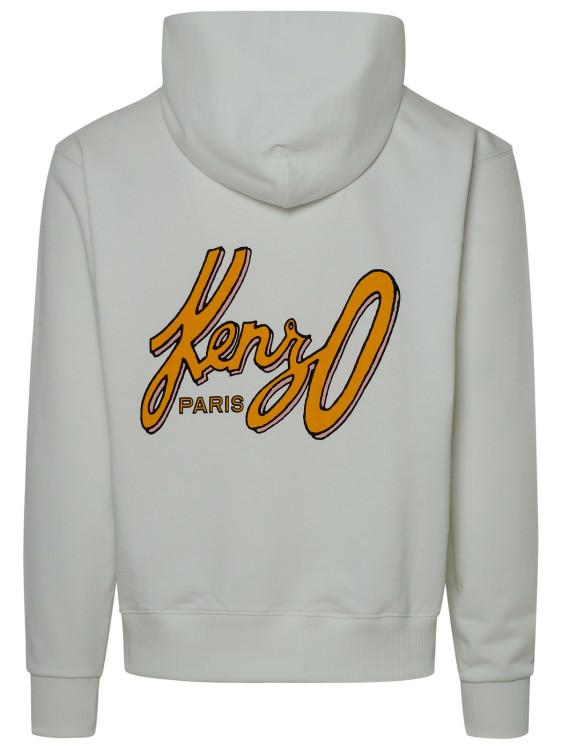 Shop Kenzo Logo Hooded Sweatshirt In White