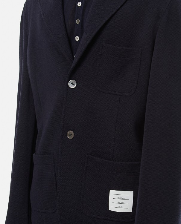 Shop Thom Browne Sport Wool Jacket In Blue