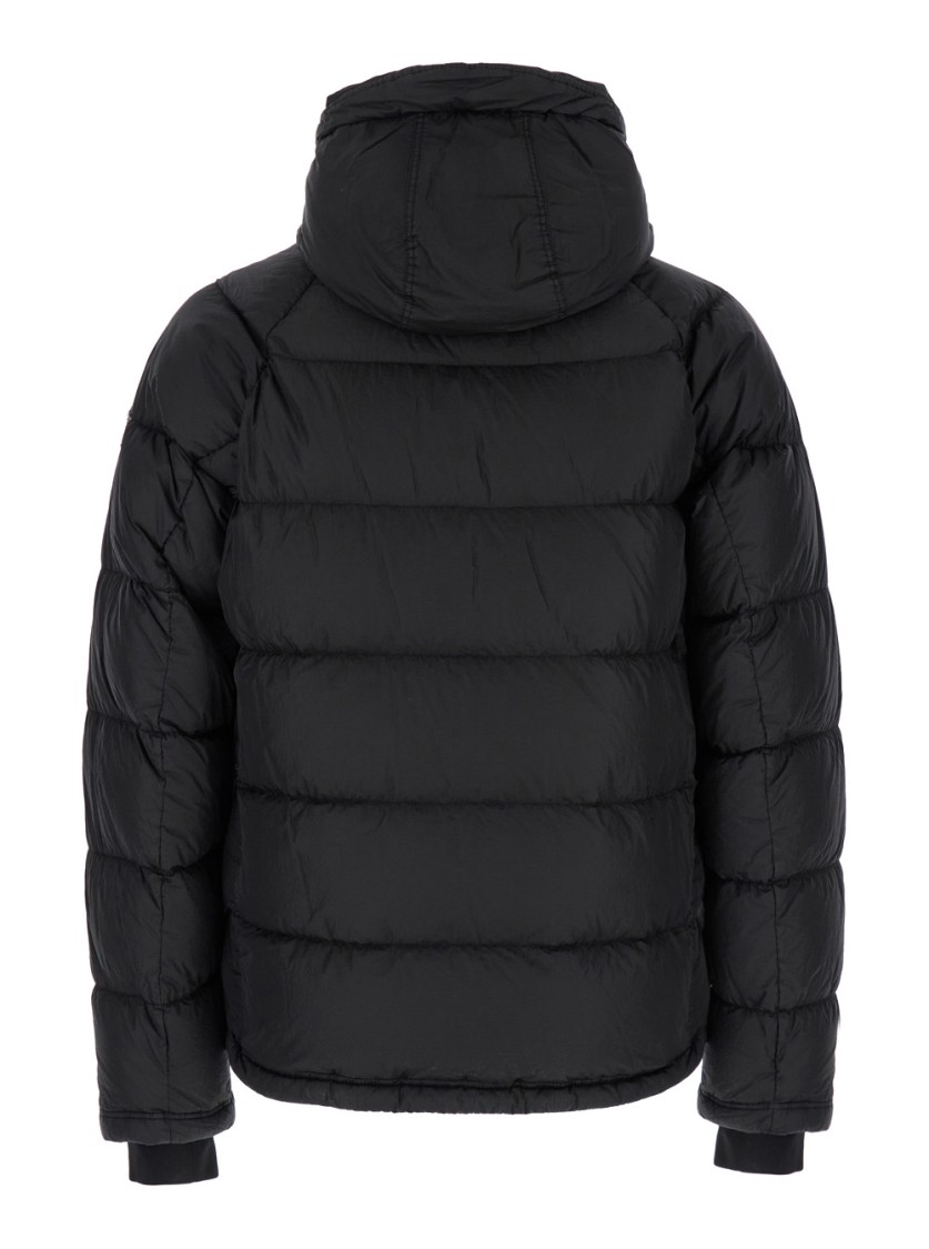 Parajumpers Northon Black Down Jacket With Hood And Logo Patch On The Sleeve In Tech Fabric Man In Black