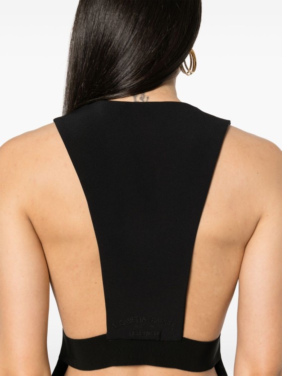 Shop Elisabetta Franchi V-neck Sleeveless Dart Jacket In Black