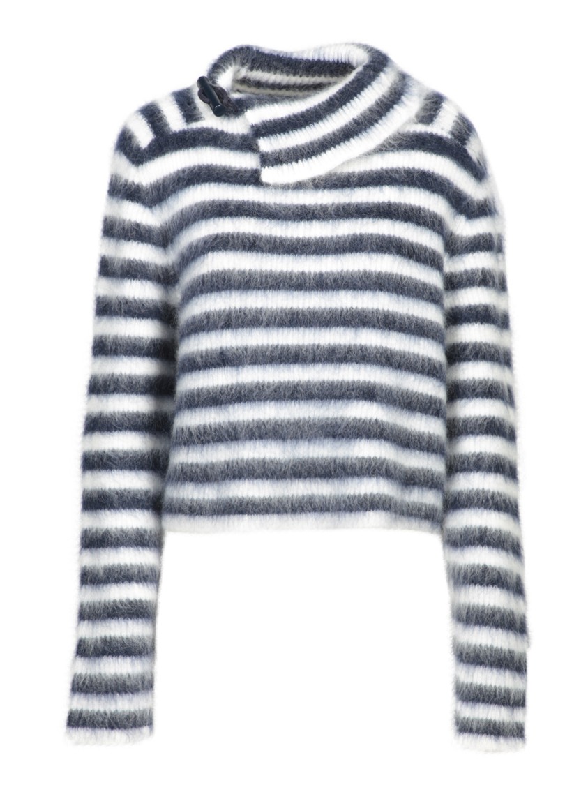 Jacquemus Marina Striped Wool-blend Sweater In Blue