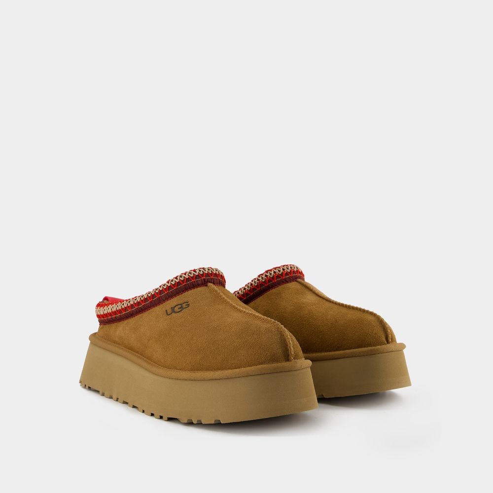 UGG UGG TAZZ SLIDES - LEATHER - CHESTNUT 