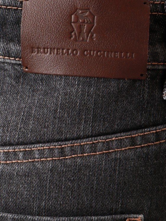 Shop Brunello Cucinelli Cotton Trosuer With Iconic Monili Detail In Black