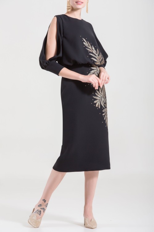 Shop Saiid Kobeisy Short Straight Dress In Black