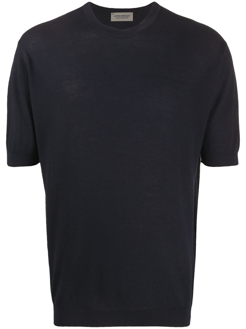 John Smedley Belden Short Sleeves Crew Neck T-shirt Clothing In Blue