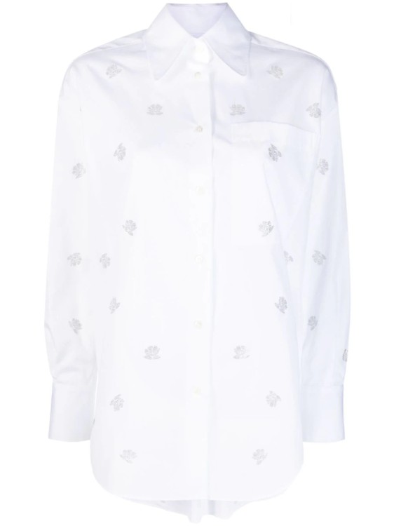 Jacob Cohen Crystal-embellished Cotton Shirt In White