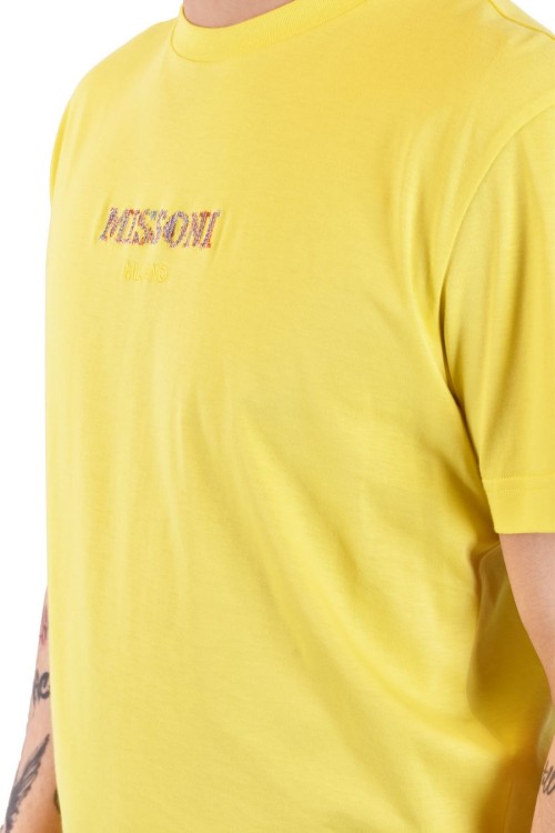 Shop Missoni Yellow Cotton T-shirt In Gold