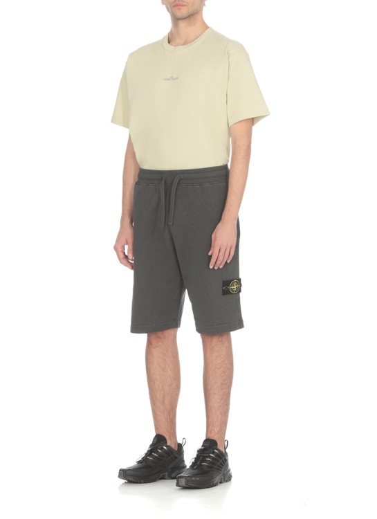 Shop Stone Island Dark Grey Cotton Bermuda Shorts