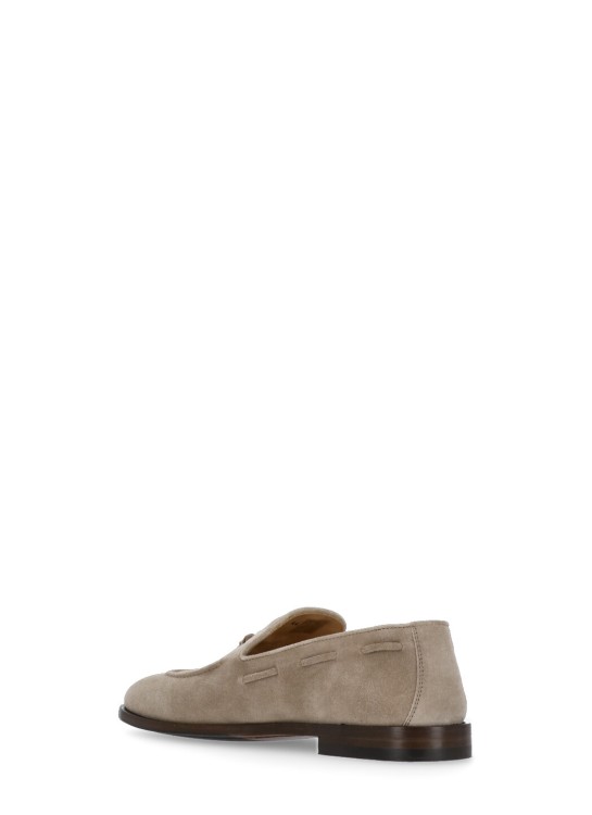 Shop Brunello Cucinelli Suede Leather Loafers In Brown