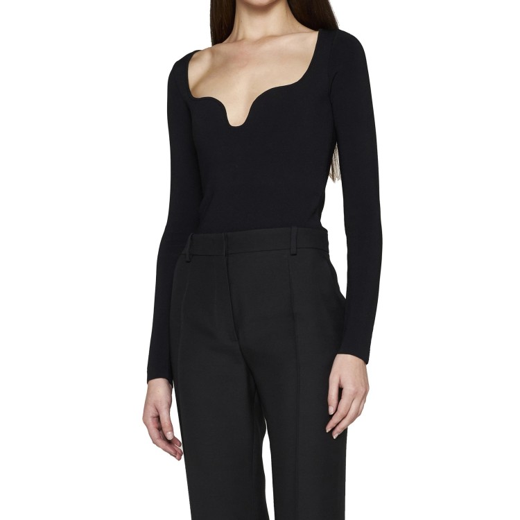 Shop Valentino Long Sleeves Body Top In Black