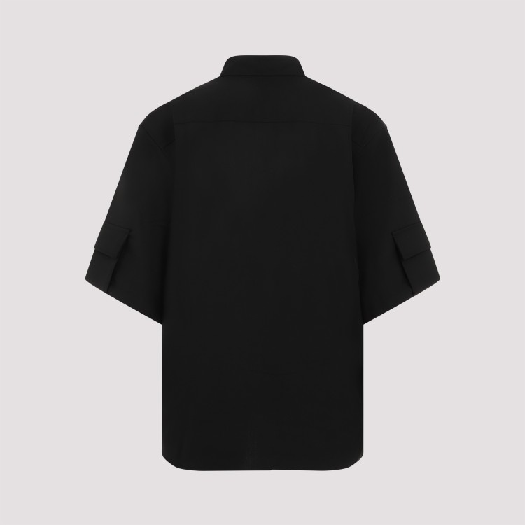 Shop 032c Tailored Flap Pocket Black Wool Shirt