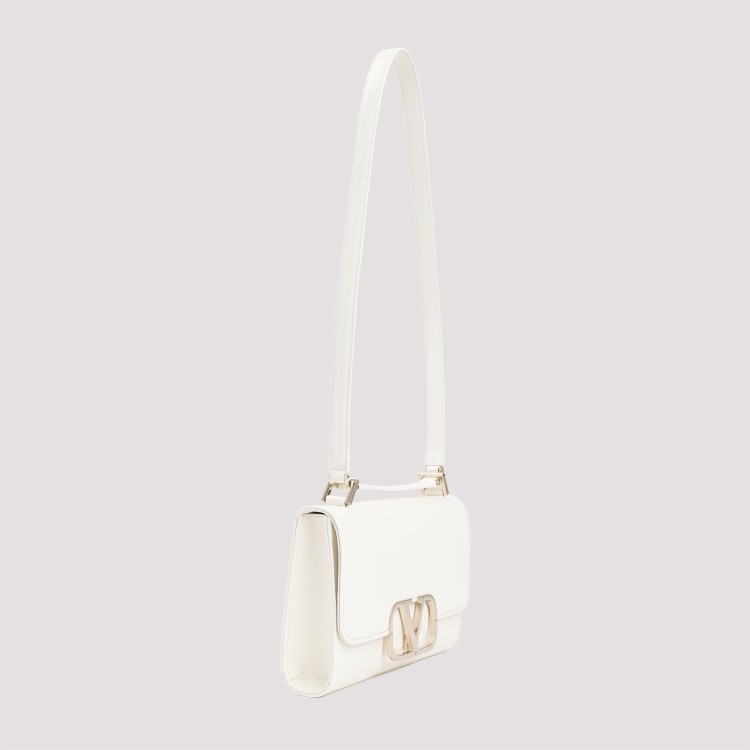 Shop Valentino White Ivory Leather Shoulder Bag