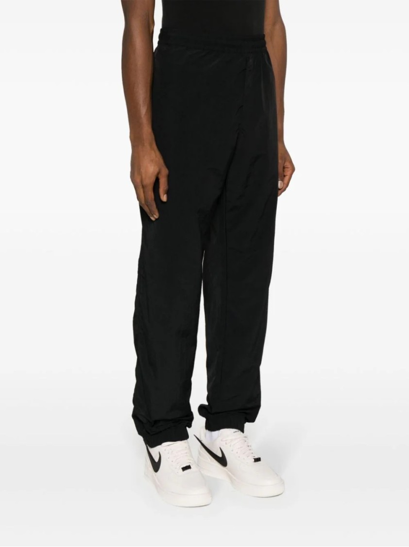 Msgm Ripstop-texture Tapered-leg Track Pants In Black