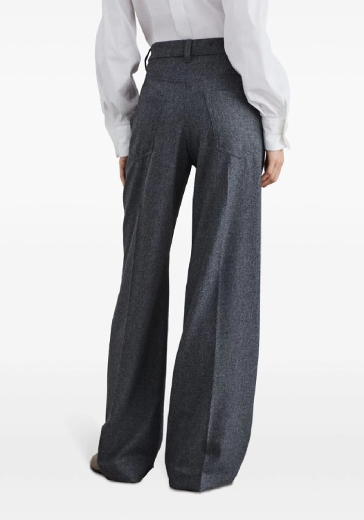 Brunello Cucinelli Wide-leg Tailored Trousers With Front Pleats In Grey