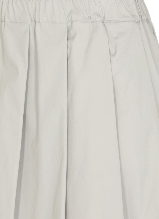 Shop Fabiana Filippi Pleated Cotton Skirt In Grey