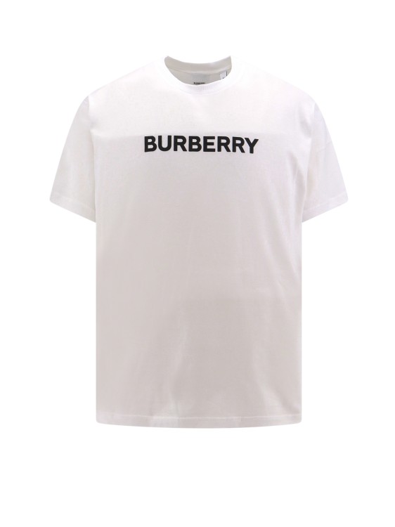 Shop Burberry Cotton T-shirt With Logo Print In Purple