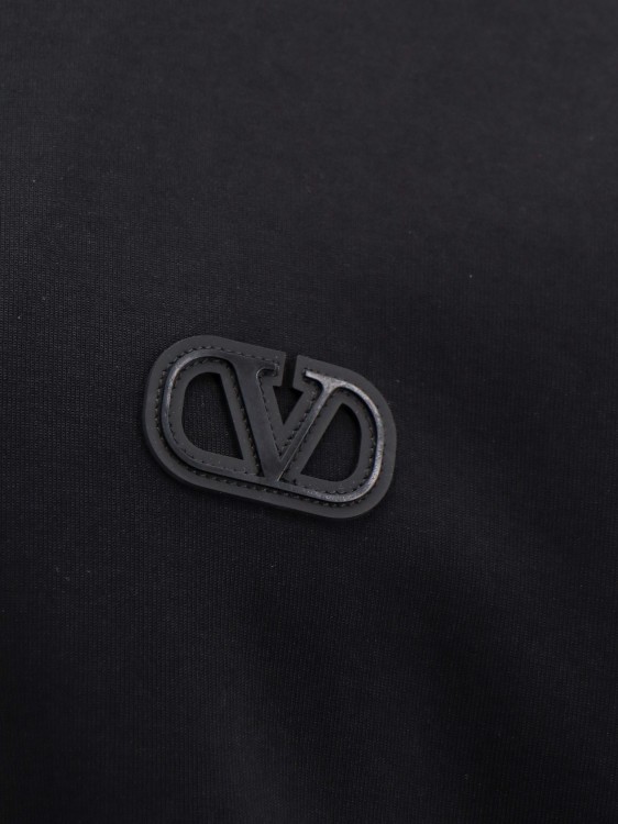Shop Valentino Cotton Sweatshirt With Vlogo Signature Patch In Black