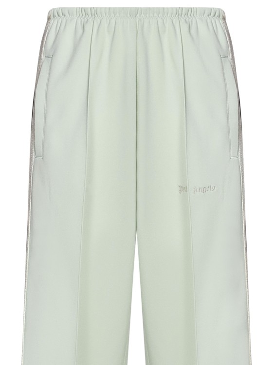 Shop Palm Angels Wide-leg Mint Technical Fabric Track Trousers In Grey