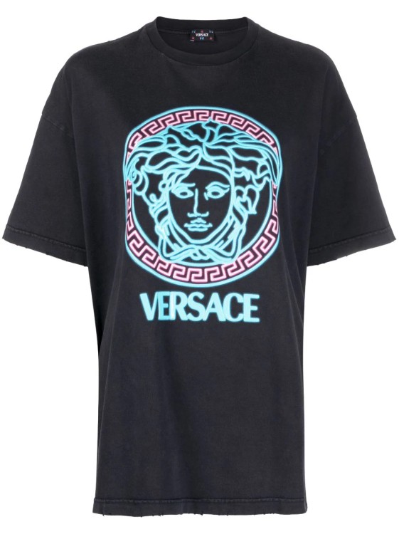Shop Versace Black Medusa Logo T-shirt