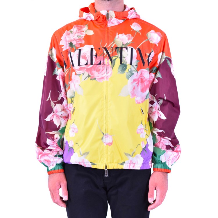 Shop Valentino Flying Flowers Jacket In Red