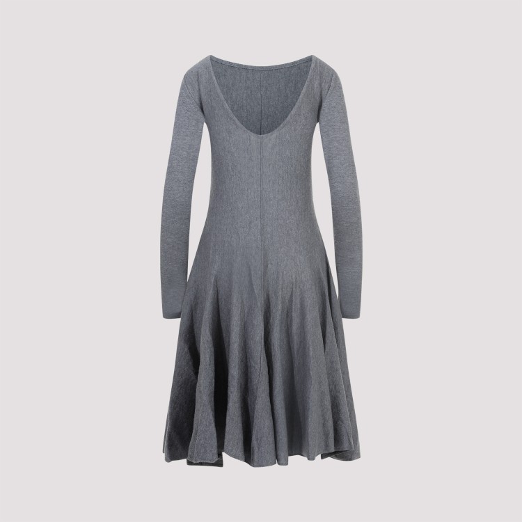 Shop Khaite Sterling Virgin Wool Dress In Grey