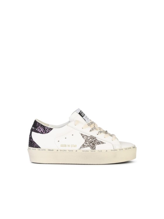 Shop Golden Goose Hi Star' White Leather Sneakers