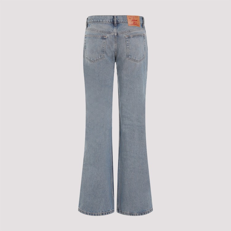 Shop Y/project Vintage Pink Organic Cotton Hook And Eye Slim Jeans In Blue