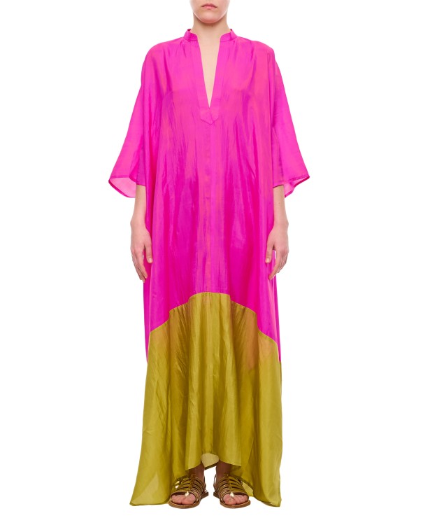Shop The Rose Ibiza Silk Bicolor Tunic Dress In Pink