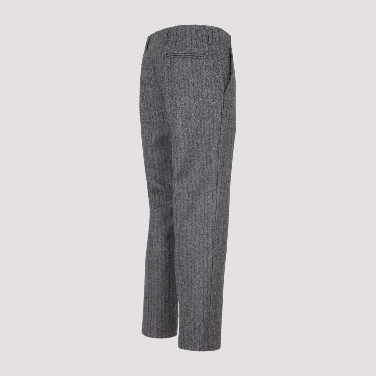 Shop Dries Van Noten Gray Wool Paolo Pants In Grey