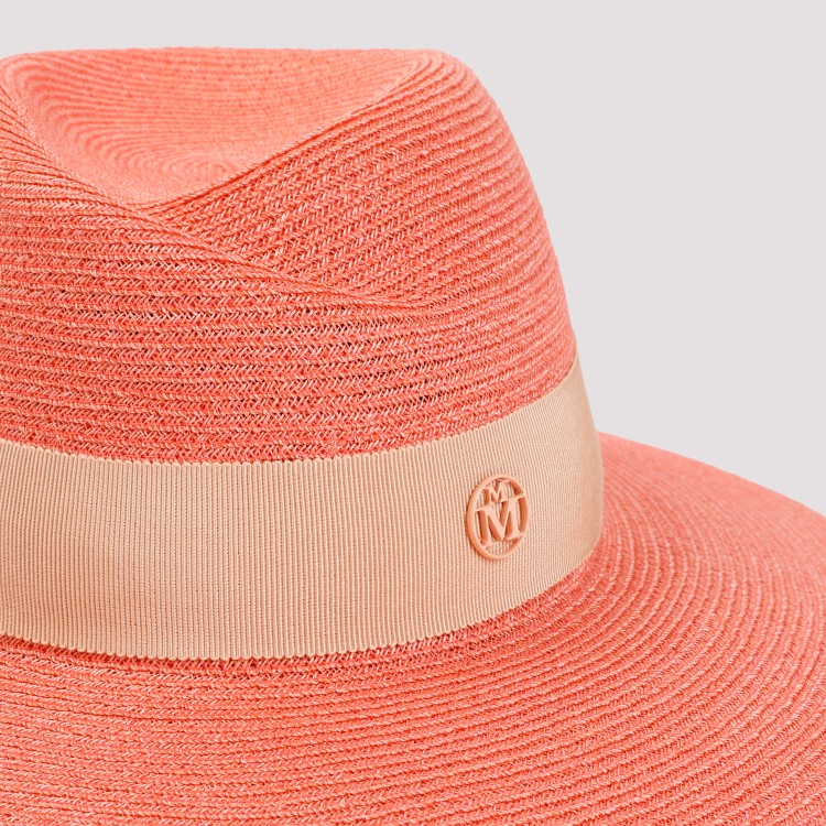 Shop Maison Michel Virginie Peach Hemp Hat In Orange