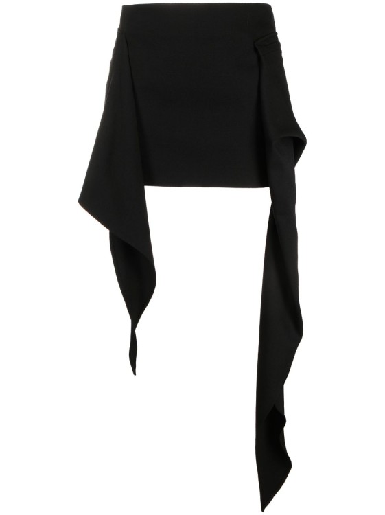 Attico Riley Asymmetric Miniskirt In Black
