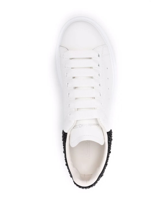 Shop Alexander Mcqueen Sneakers Oversized Rhinestone White/black
