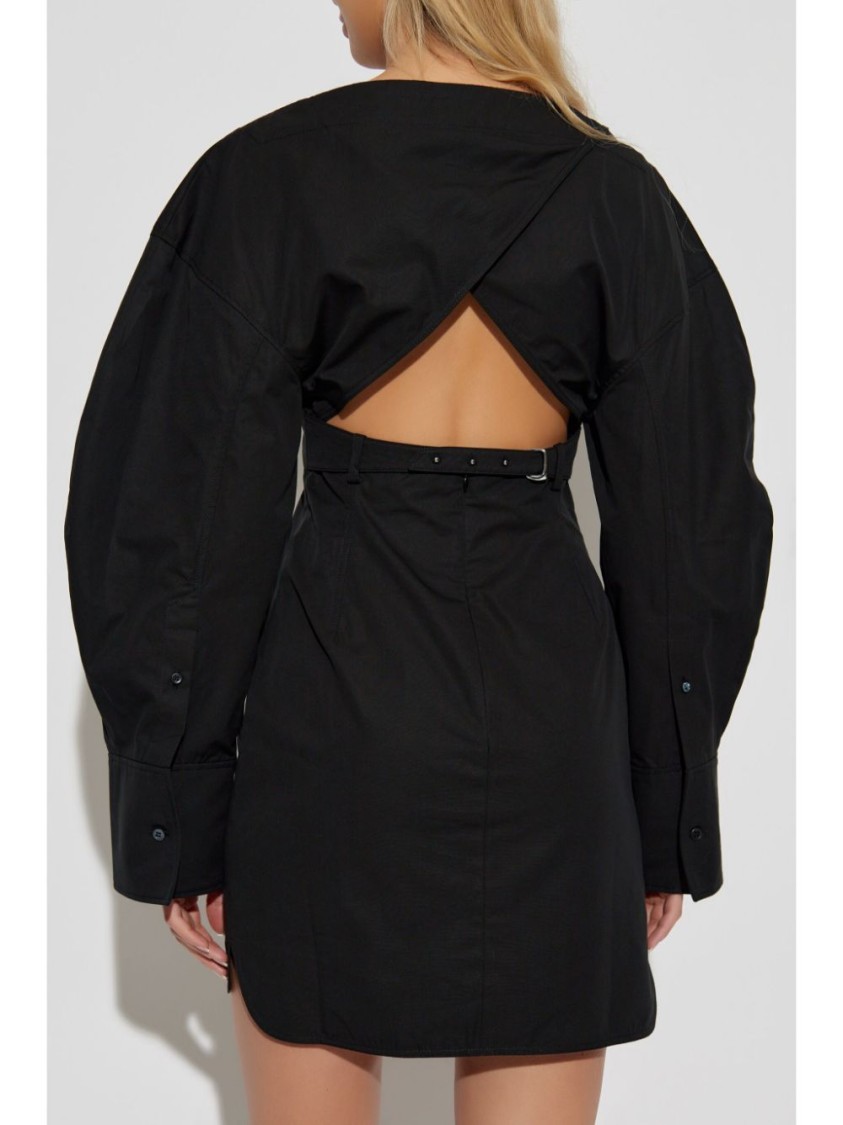 Shop Jacquemus Black La Robe Chemise Casaco Dress