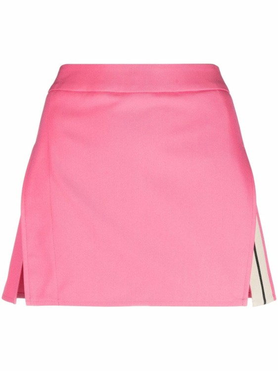 Shop Palm Angels Pink Suit Track Mini Skirt