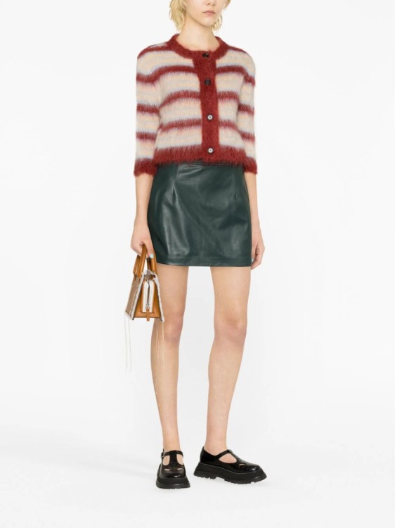 Shop Marni High-waist Mini Leather Skirt In Black