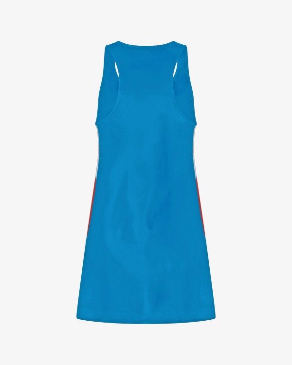 Shop Serena Bute Satin Racer Mini Tank Dress - Retro Blue